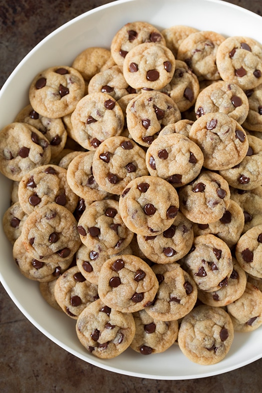 Chocolate chip cookies close up
